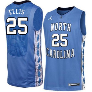 Men's University of North Carolina #25 Caleb Ellis Blue College Jerseys 721256-184