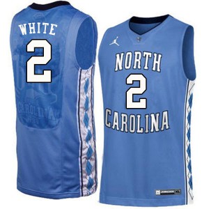 Men University of North Carolina #2 Coby White Blue University Jerseys 728329-389