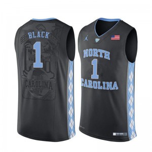 Men University of North Carolina #1 Rechon Black Black Stitched Jersey 162026-269