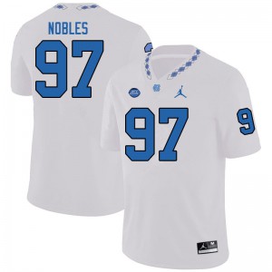 Men's University of North Carolina #97 Alex Nobles White Jordan Brand College Jerseys 684610-969