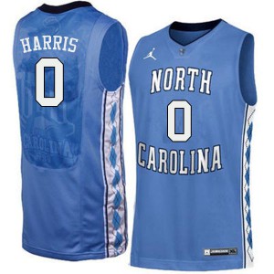 Men University of North Carolina #0 Anthony Harris Blue Official Jerseys 165072-255