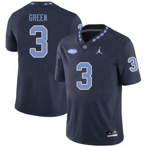 Men's University of North Carolina #3 Antoine Green Black Jordan Brand Player Jersey 792623-548