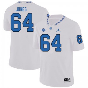 Mens North Carolina Tar Heels #64 Avery Jones White Jordan Brand NCAA Jersey 260194-758