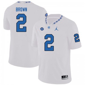 Mens University of North Carolina #2 Dyami Brown White Jordan Brand College Jerseys 751970-544