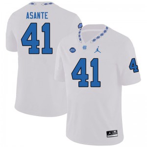 Men's University of North Carolina #41 Eugene Asante White Jordan Brand Stitched Jerseys 703288-892
