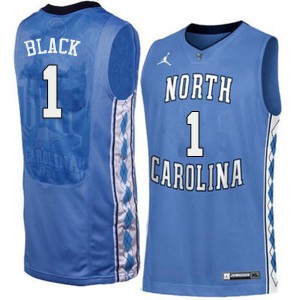 Mens University of North Carolina #1 Leaky Black Blue Stitch Jerseys 907285-567