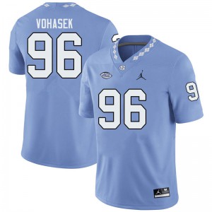 Mens North Carolina Tar Heels #96 Raymond Vohasek Blue Jordan Brand Football Jerseys 207453-792