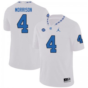 Mens North Carolina Tar Heels #4 Trey Morrison White Jordan Brand High School Jerseys 473961-128