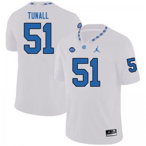 Mens North Carolina #51 Wyatt Tunall White Jordan Brand Stitch Jerseys 770951-704