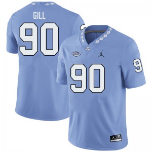 Men's UNC #90 Xach Gill Blue Jordan Brand Stitch Jersey 636784-490