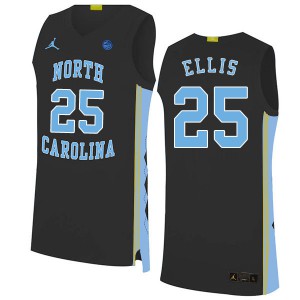 Men North Carolina Tar Heels #25 Caleb Ellis Black 2020 College Jersey 489221-569