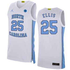 Mens North Carolina #25 Caleb Ellis White 2020 NCAA Jerseys 456178-208
