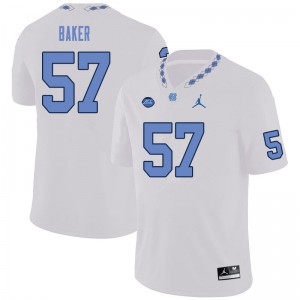 Mens North Carolina #57 Cayden Baker White Player Jerseys 693308-340
