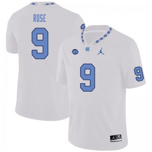Men's UNC #9 Ray Rose White Embroidery Jersey 677553-501