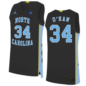 Mens University of North Carolina #34 Robbie O'Han Black 2020 Official Jersey 633256-668
