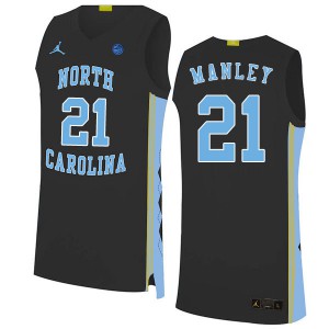 Men University of North Carolina #21 Sterling Manley Black 2020 Stitched Jerseys 738435-237