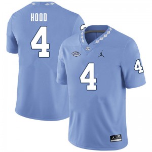 Men North Carolina #4 Caleb Hood Carolina Blue College Jerseys 841619-294