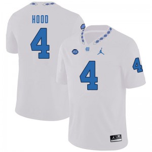 Men UNC #4 Caleb Hood White Stitched Jerseys 377778-932