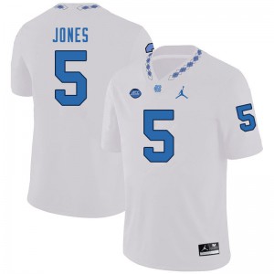 Men's Tar Heels #5 J.J. Jones White High School Jersey 332270-980