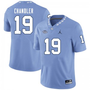 Men's UNC Tar Heels #19 Ty Chandler Carolina Blue NCAA Jerseys 683313-779