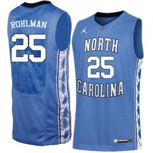 Men's University of North Carolina #25 Aaron Rohlman Blue NCAA Jersey 283486-721