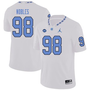 Men's North Carolina #98 Alex Nobles White Jordan Brand College Jersey 839045-188