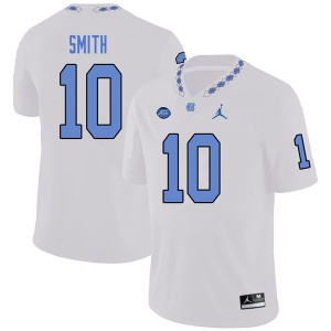 Men's University of North Carolina #10 Andre Smith White Jordan Brand Embroidery Jerseys 789602-557