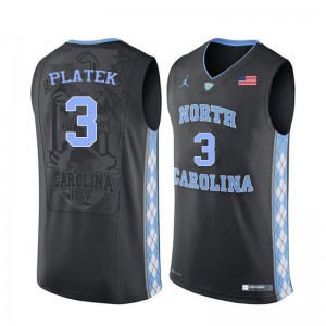 Men North Carolina #3 Andrew Platek Black Player Jerseys 512296-281
