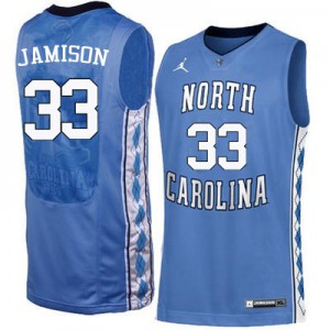Men UNC #33 Antawn Jamison Blue Stitched Jerseys 276077-274