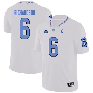 Men's University of North Carolina #6 Bryson Richardson White Jordan Brand Embroidery Jerseys 508069-165