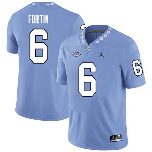 Men's University of North Carolina #6 Cade Fortin Carolina Blue Jordan Brand College Jersey 911723-336