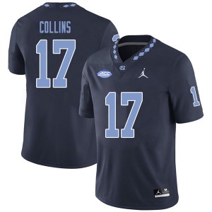 Men University of North Carolina #17 Chris Collins Navy Jordan Brand University Jerseys 394274-572