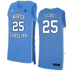 Men North Carolina Tar Heels #25 Creighton Lebo Blue Stitch Jersey 635649-785