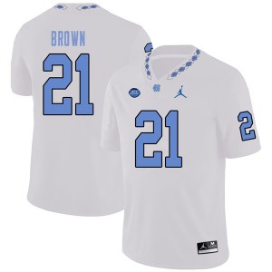 Mens University of North Carolina #21 Dyami Brown White Jordan Brand Football Jersey 370884-420