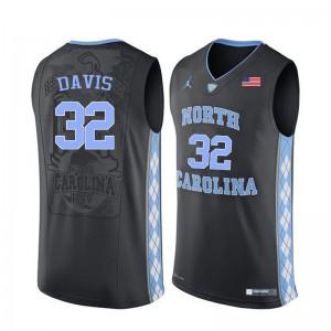 Men's North Carolina Tar Heels #32 Ed Davis Black Basketball Jerseys 867457-161