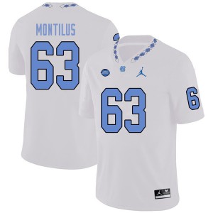 Men North Carolina #63 Ed Montilus White Jordan Brand Official Jerseys 770886-108