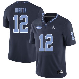 Men University of North Carolina #12 Ethan Horton Navy Jordan Brand Football Jersey 860216-921