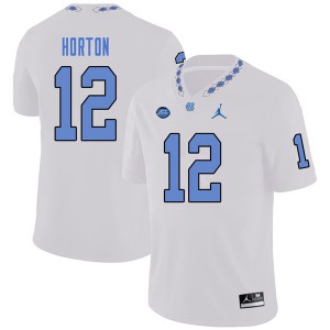 Men's University of North Carolina #12 Ethan Horton White Jordan Brand NCAA Jerseys 171566-701