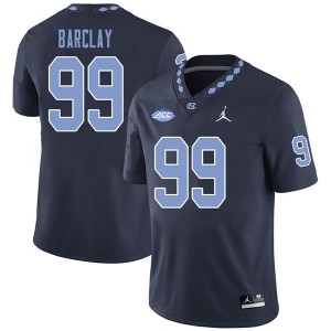Men North Carolina Tar Heels #99 George Barclay Navy Jordan Brand Stitch Jerseys 699261-761