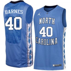 Men UNC #40 Harrison Barnes Blue University Jerseys 175655-493
