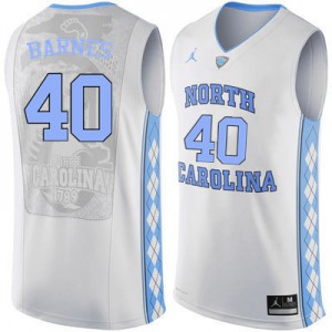 Men University of North Carolina #40 Harrison Barnes White Basketball Jersey 108349-312