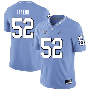 Men's UNC #52 Jahlil Taylor Carolina Blue Jordan Brand Football Jersey 604533-418