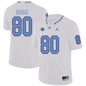 Mens UNC Tar Heels #80 Jake Bargas White Jordan Brand Player Jerseys 376351-356