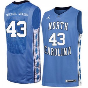 Mens North Carolina #43 James Michael McAdoo Blue Stitched Jerseys 508919-410