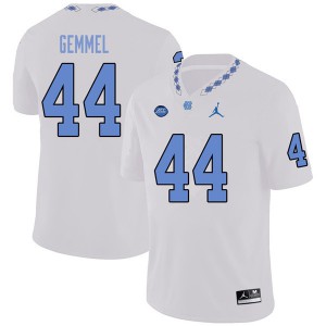 Men North Carolina #44 Jeremiah Gemmel White Jordan Brand Stitched Jersey 652291-785