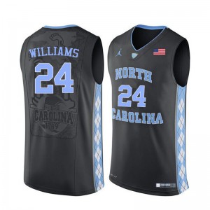 Men's University of North Carolina #24 Kenny Williams Black Basketball Jerseys 743204-910