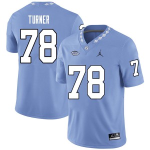Mens UNC Tar Heels #78 Landon Turner Carolina Blue Jordan Brand Stitch Jerseys 600898-698