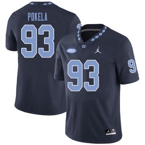 Men's University of North Carolina #93 Mats Pokela Navy Jordan Brand NCAA Jerseys 422381-375
