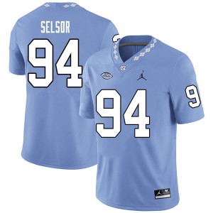 Men University of North Carolina #94 Michael Selsor Carolina Blue Jordan Brand Stitched Jerseys 171902-520