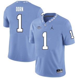Men North Carolina Tar Heels #1 Myles Dorn Carolina Blue Jordan Brand Official Jersey 250736-377